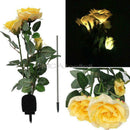 New Outdoor Landscape Light Solar Power 3 LED Rose Flower Lamp for House Garden