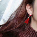 Christmas Earrings Santa Claus Elk Tassel Long Dangle Ear Jewelry (Style 3)