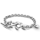 Bracelet Knotted Heart Heart-Embellished T-Clasp Link Bracelet 18Cm A9I4