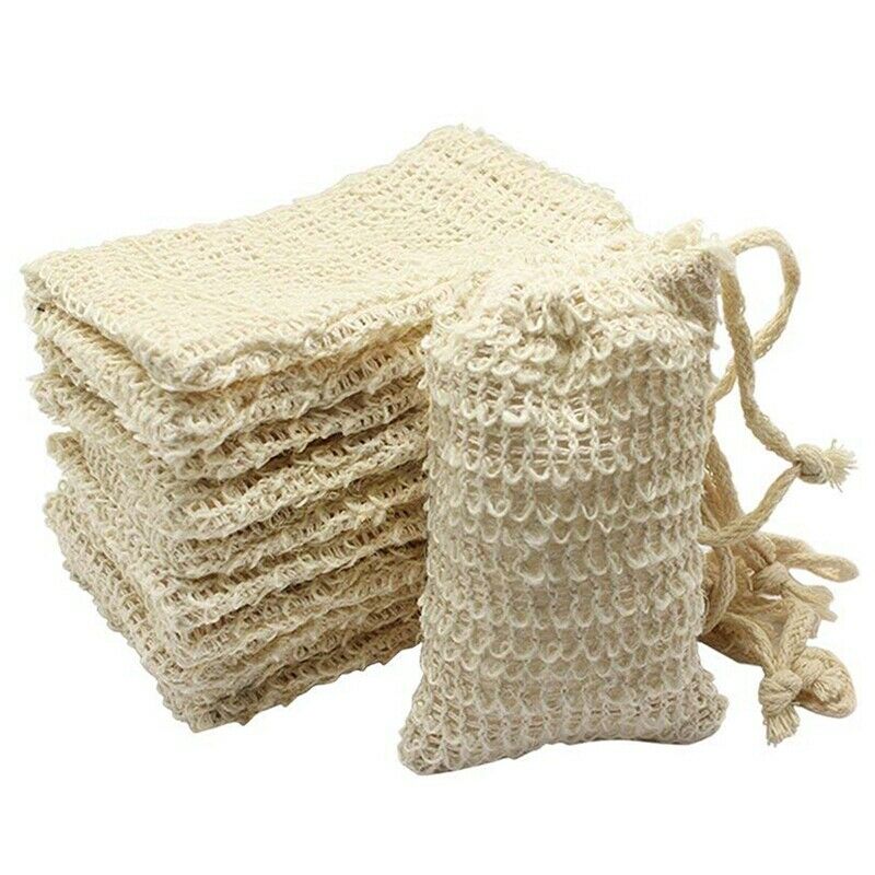 30 Pack Natural Sisal Soap Bag Exfoliating Soap Saver Pouch Holder W2I1
