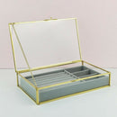 Clear Lid Velvet Jewelry Tray Transparent Jewelry Display Showcase Lockable Felt