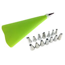 Reusable Piping Pastry Bag with & Nozzle Tips Cake Decor DIY Tools Set Green