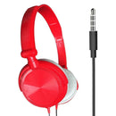 Wired Headset Stereo Heavy Bass Gaming Calling Earphones Over Ear Red