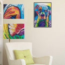 5D DIY Special Shaped Diamond Painting Colorful Dog Cross Stitch Embroidery