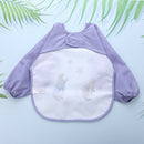 Cartoon Full Sleeve Baby Bib Waterproof Paint Feeding Apron (Grey Rabbit) A