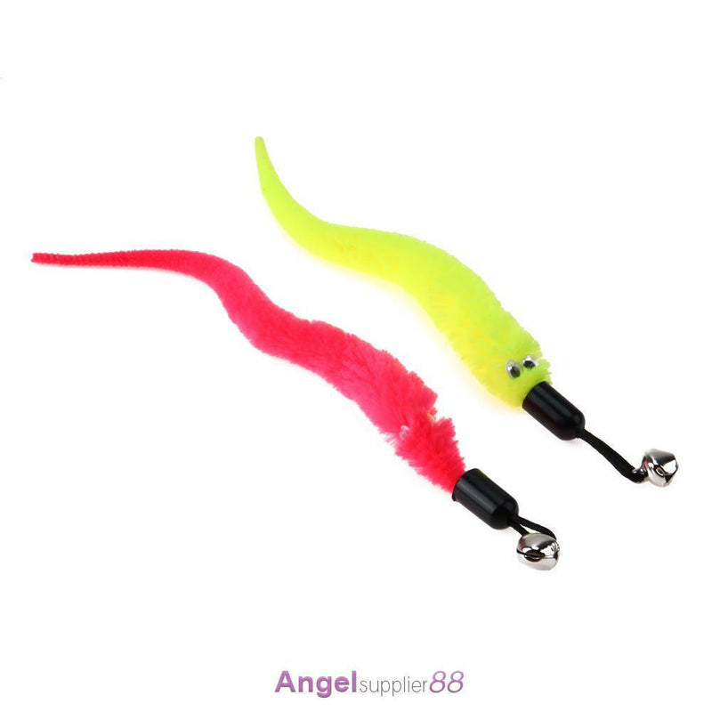 5pcs Colorful Pet Kitten Cat Teaser Replacement Refill Plush With Bell