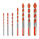 7x 3-12mm Triangular-overlord Handle Multifunctional Drill Bits Set Tool Red