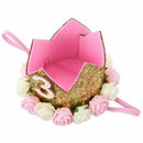 Flower Headband Princess Crown Birthday Crown Headdress Baby Shower Kids Bi K2K1