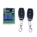 433Mhz 12V 2 Relay Wireless Remote Control Switch+2pcs Two Key Remote Control RC