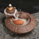 Ceramic Fish Backflow Incense Burner,Incense Cones Sticks Holder,Perfect Fo L3Z2