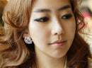 New Fashion Luxury Full Shining Rhinestone Feather Earrings Party Jewelry NTJC,a