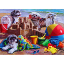 5D DIY Full Round Diamond Painting Beach Dogs Cross Stitch for Home Decor