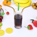3pcs Reusable Drinking Straws Cleaner Brush Set Stainless Steel Straws(B) A