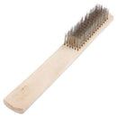 5X(8" Length 6 Rows Brass Bristle Wood Handle Wire Scratch Brush P5J4)