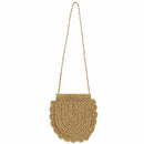 Women Beach Bag Round Straw Crochet Shoulder Summer Bag Purse, Light Brown H6R7