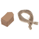100Pcs Blank Kraft Jewelry Price Label String Price Tags With String 20m ME