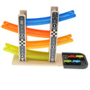 Ramp Racer Race Track for Toddlers and 4 Wood Cars, Race Car Ramp Set, Kids