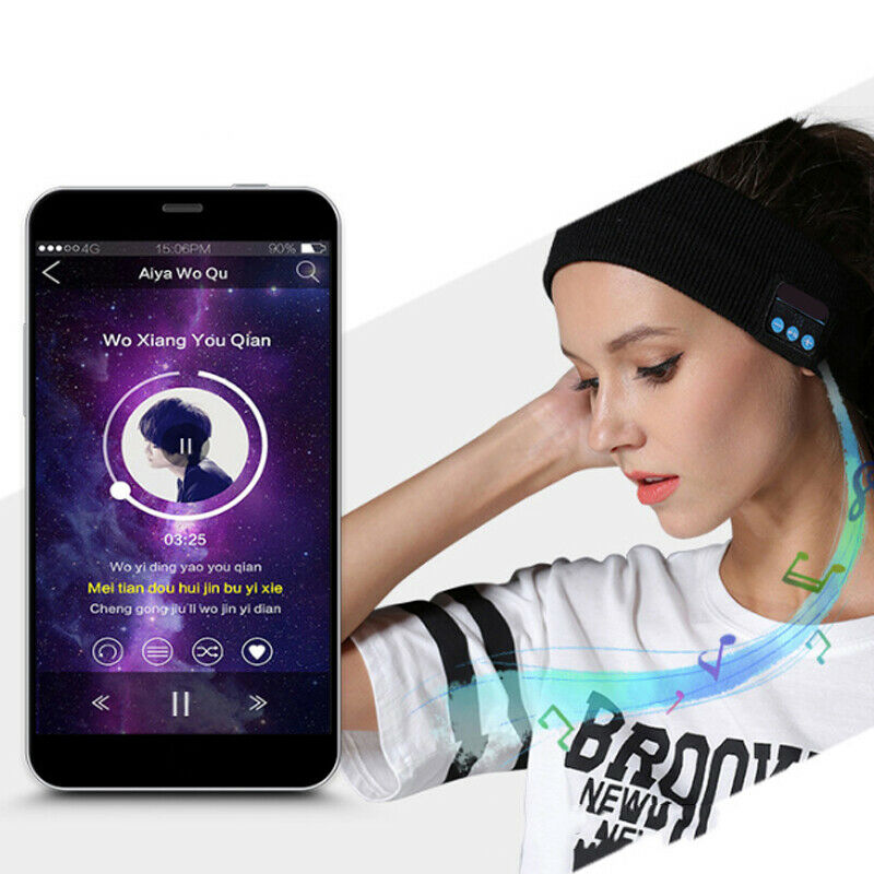 Wireless 5.0 Headphone Soft Sleep Sport Headband Music Player Handsfree Call