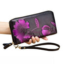 Women'S Elegant Floral Leather Wallet Fashion Long Ladies Clutch Bag Multi-