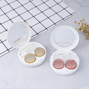 Circle Contact Lens Box Diamond With Mirror Travel Portable Case Stora 3C
