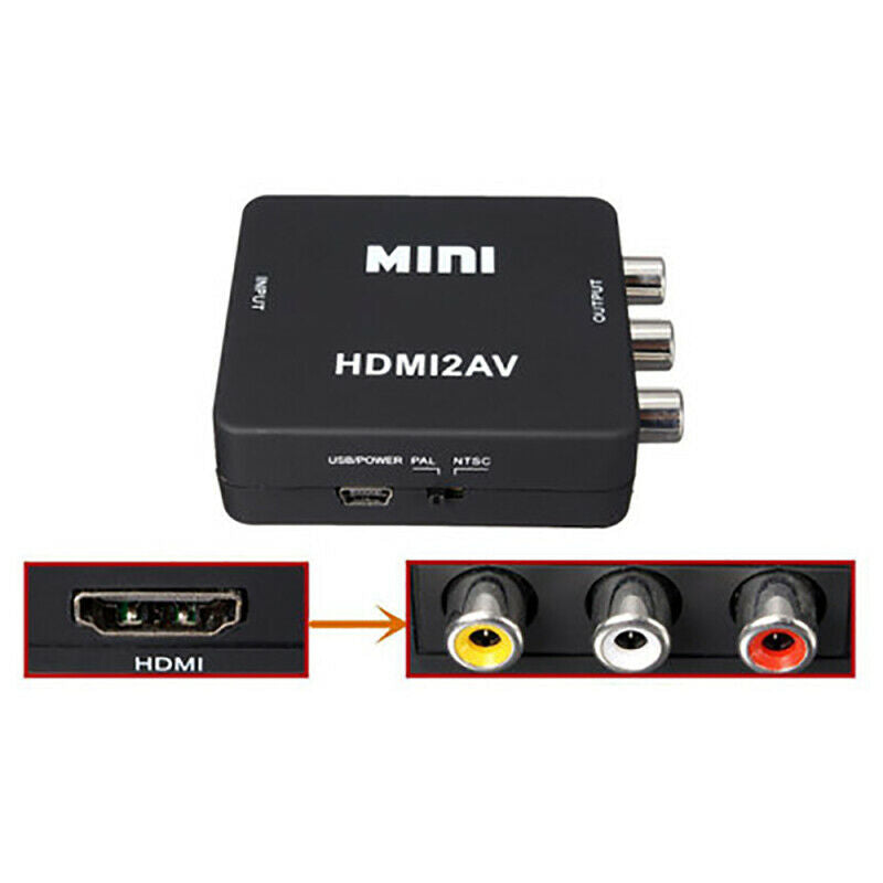 Mini 1080P HDMI to RCA Audio Video AV CVBS Adapter Converter For Smart TV Box TV