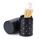 Fashion Leather Makeup Brush Storage Case Empty Holder Organizer (Black M) A