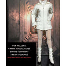 1/6 Scale Female Hoodie Jacket Shirt Skirt Stockings Set CC299 for 12" Soldier