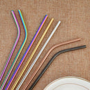 MultiColor stainless steel straw set of 12 extra long 10.5inch reusable mul G9T9