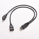 1 USB 2.0 A Male To 2 Dual Female Jack Y Splitter Hub Power Cord Adapter  gt Dz