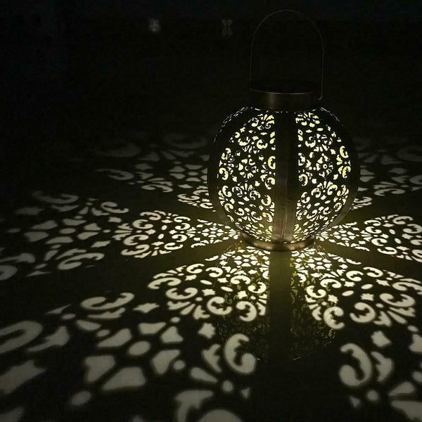 Outdoor Lighting Solar Power LED Hanging Hexagonal Garden Yard Light Lamp A#S