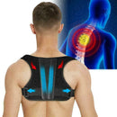 Unisex Black Adjustable Posture Corrector Back Brace Brace Support Belts D9Y6