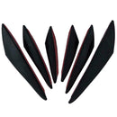 6pcs Car Front Bumper Lip Splitter Canards Carbon Fiber Fins Spoiler Refit V9V7