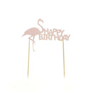 flamingo "happy birthday" cake cup toppers birthday decor kids party supplie Gw