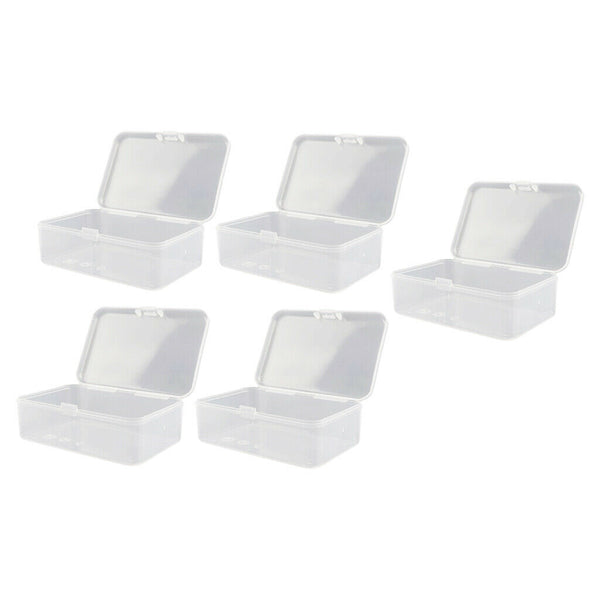 5 Pack Clear Plastic  Cosmetics Case Holder For Cotton Swabs Trinkets Coils