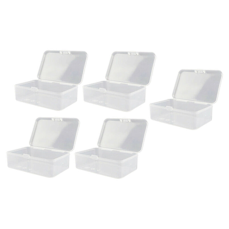 5 Pack Clear Plastic  Cosmetics Case Holder For Cotton Swabs Trinkets Coils