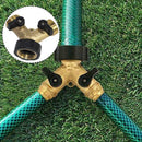 2-Way Metal Y Connector Garden Connector Hose Splitter Water Shut Valves X1D0