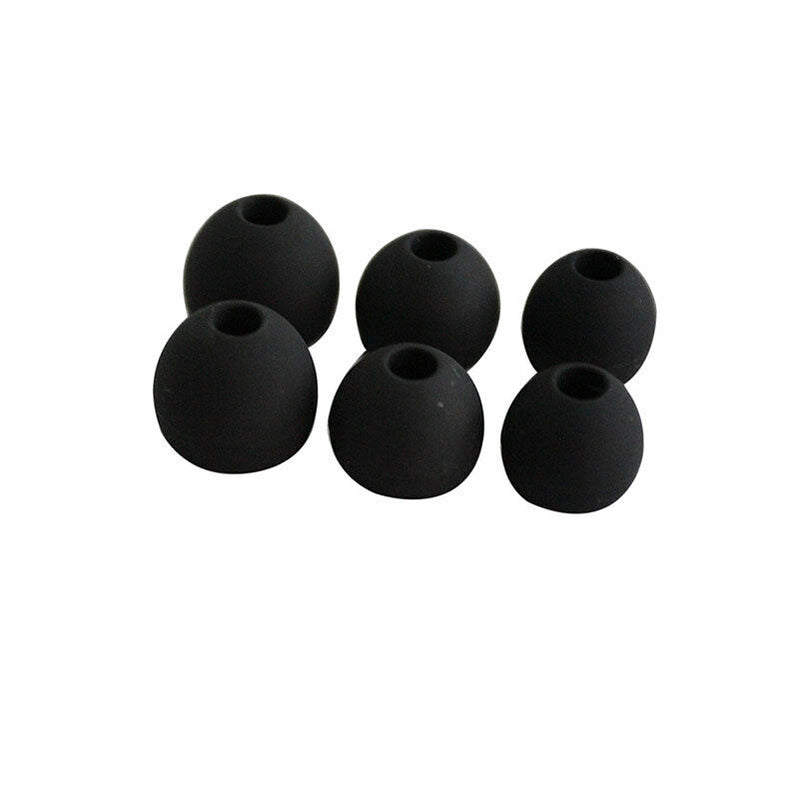 6 x Black In Ear Bud Head Phones Gel Tip Covers Small Medium Large Z