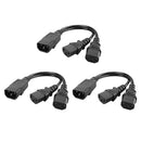 3Pieces IEC320-C14 To 2C13 Power Adapter Cord Male To Female PDU/UPS Server