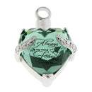 Crytsal Cremation Jewelry Heart Pendant Keepsake Memorial Urn for Ash Holder