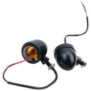 2x Bullet Light Turn Signal Amber Indicator for Motorcycle Custom Black