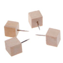 30 Pcs Creative Wooden Thumbtack Quadrate Decorative Drawing Push Pins Wood Head