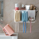 Useful Toothbrush Holder Dust-proof Toothpaste Stand Squeezer Suction Bathroom