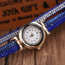 New Fashion Luxury Rhinestone Bracelet Watch Women Quartz Watch Blue A