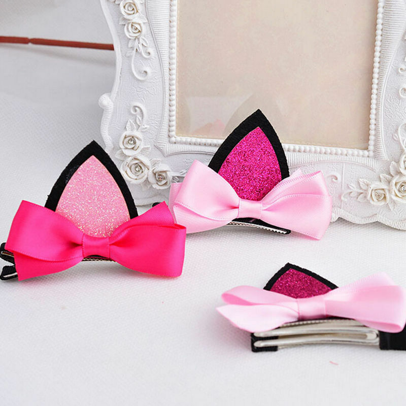 Lovely Cat Ear Hairpin Toddler Girls Hair Clips Barrettes for Kids Fashion Bj
