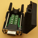 DB9 female 9Pin D-Sub Connector solderless Terminal Board Plastic Cover screw MO