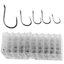 500pcs/set No.3-12 10 Types Black Nickel Fishing Hooks Fishing Accessories
