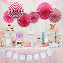 Party Hanging Paper Fans Set, Round Pattern Paper Garlands Decoration for B
