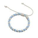 Colorful Weave Bracelet Ethnic Knit Rope Bangles Jewelry Gift (Light Blue) A