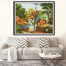 Stamped Cross Stitch Kit DIY Embroidery Package 14CT Cloth - Beautiful House