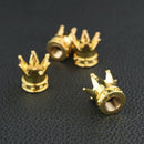 4x Car Golden Crown Tyre Tire Wheel Valve Stems Air Dust Cover Caps For  LLB